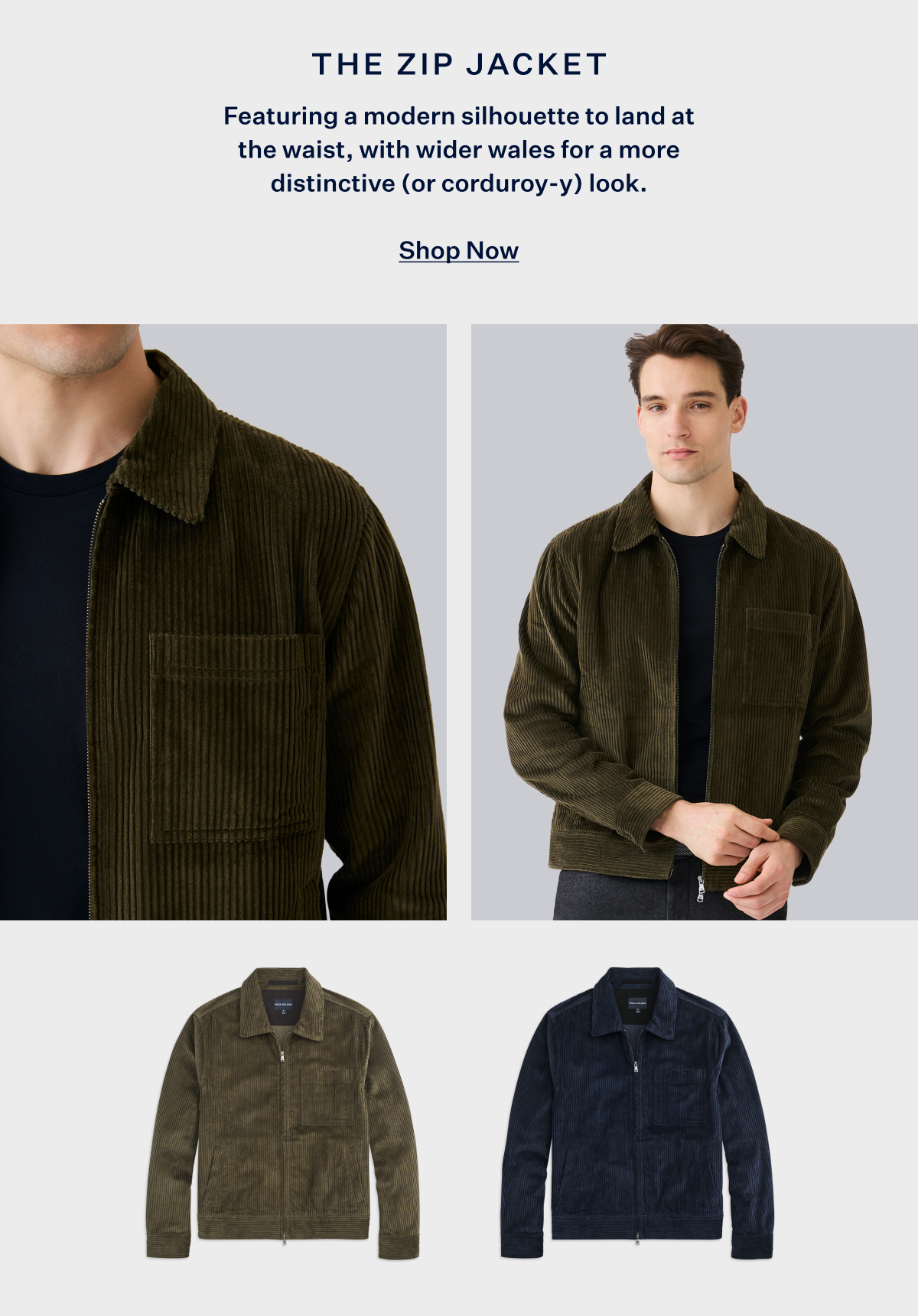 Corduroy Zip Jacket. Shop Now