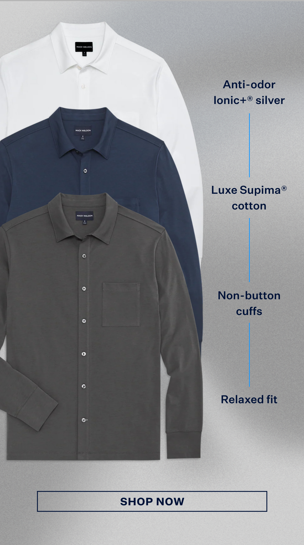 SILVER Jersey Button Up