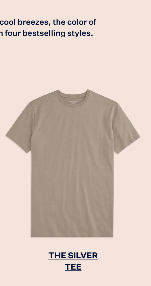 Front view of Silver Crew Neck T-shirt in Desert Taupe