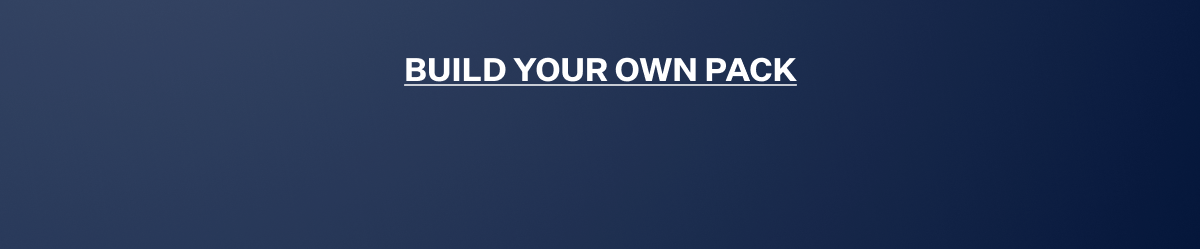 "Build Your Own Pack" button on a navy blue background.