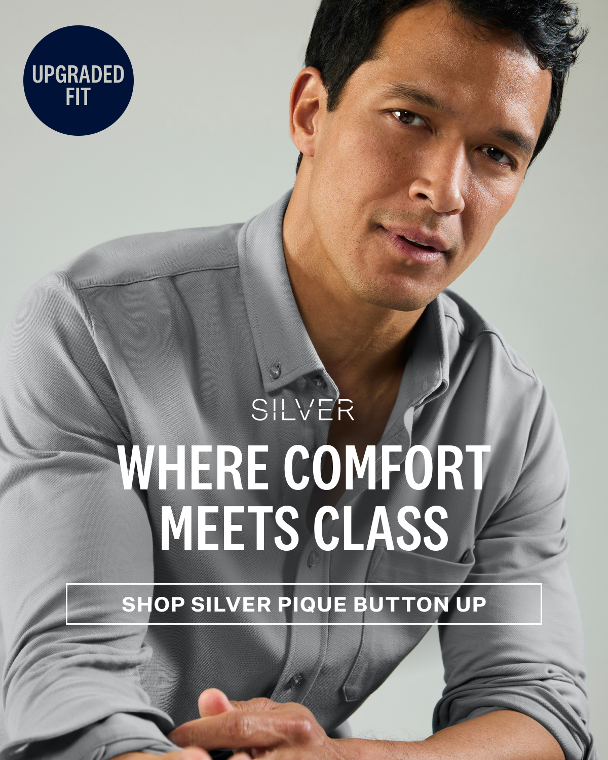 SILVER Pique Button Up