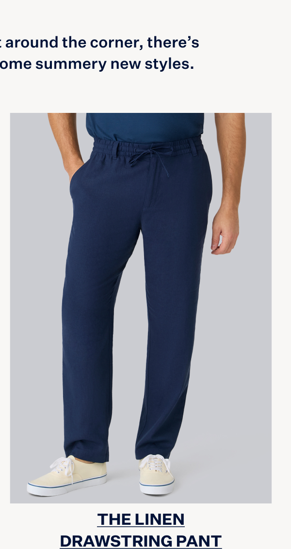 Linen Drawstring Pant in True Navy