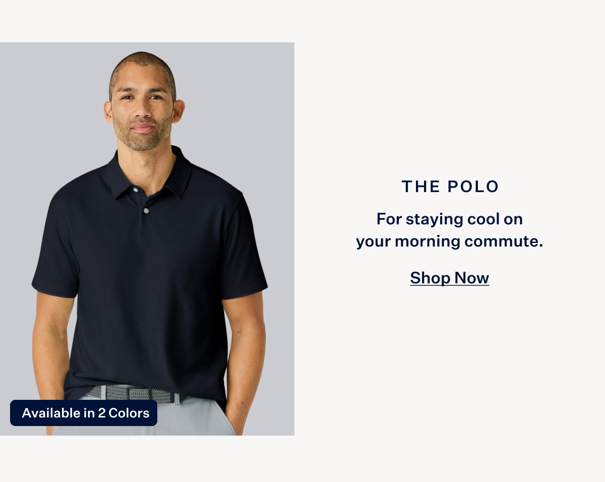 Man wearing Linen Jersey Polo in Total Eclipse