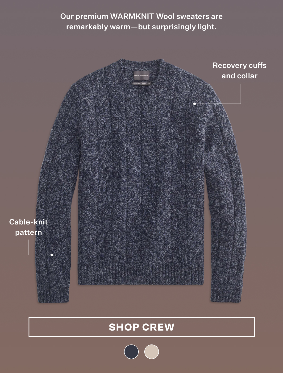 WARMKNIT Wool Crew Neck Sweater
