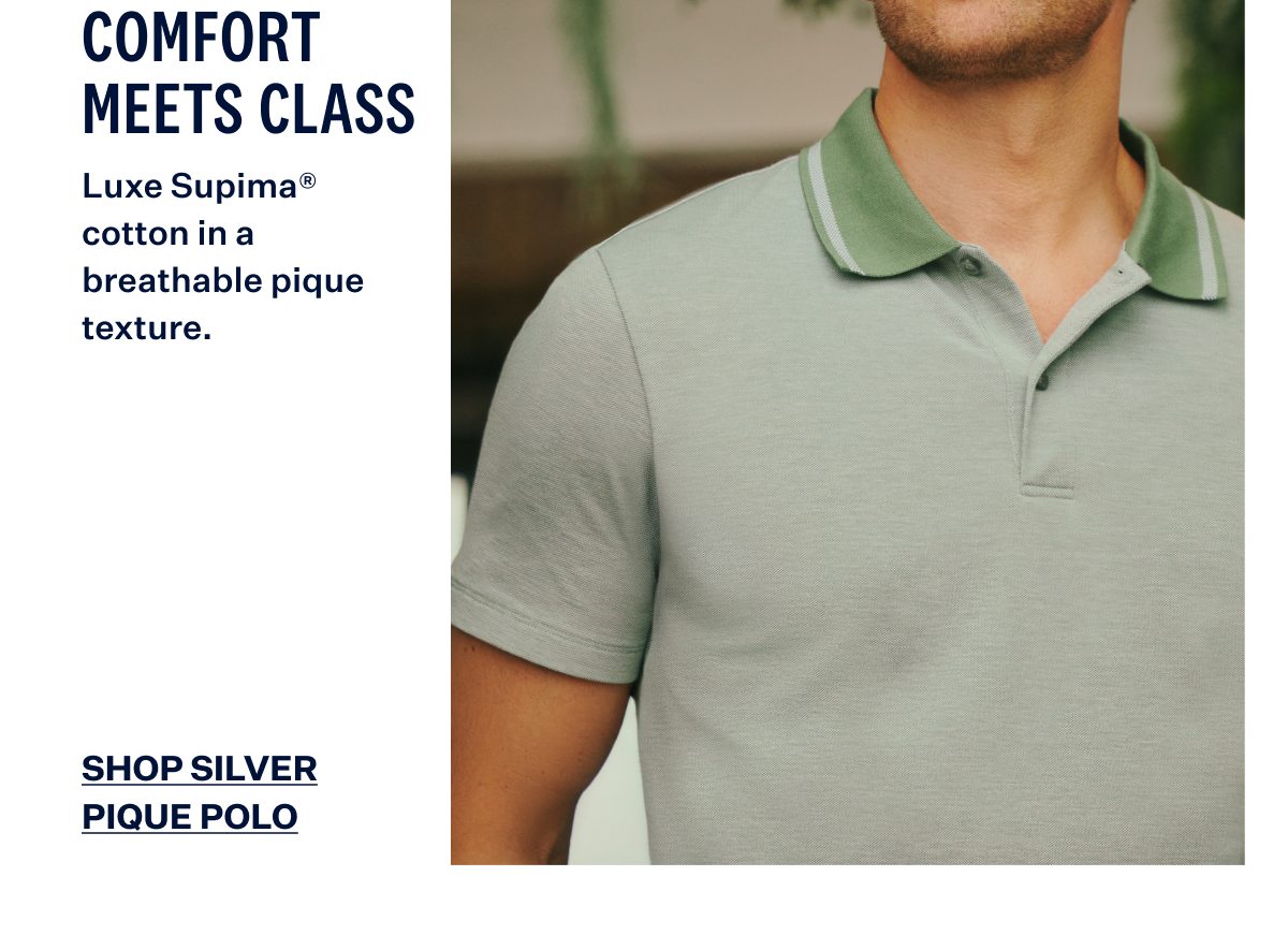 SILVER Pique Polo