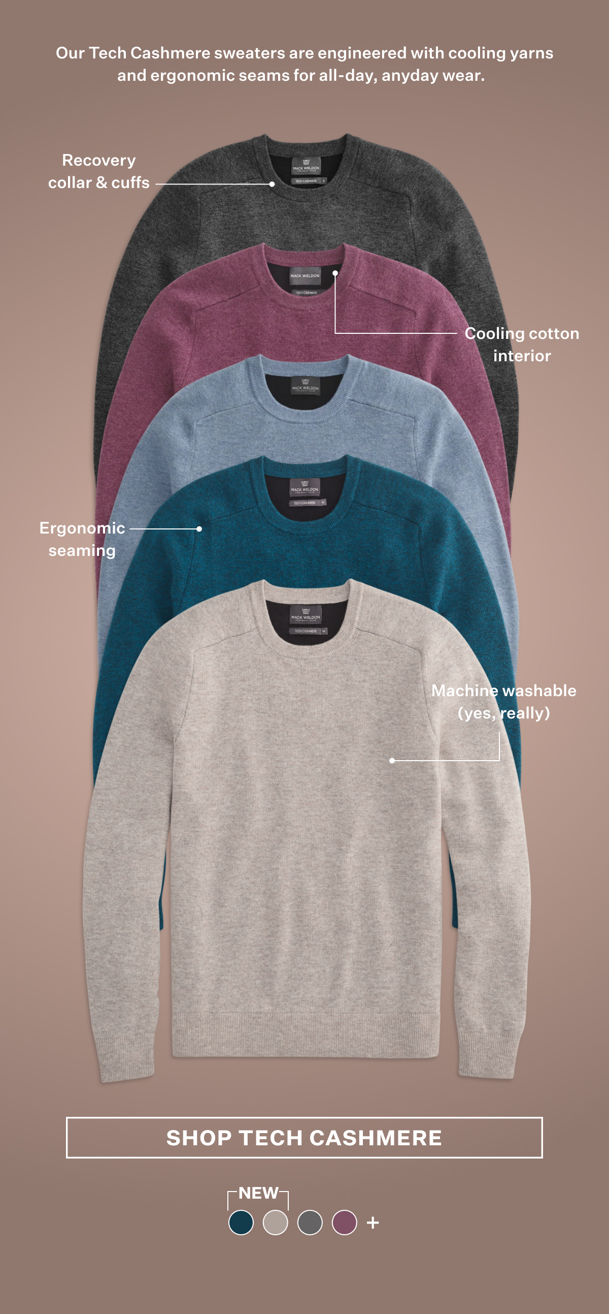 Tech Cashmere Crew Neck Sweater