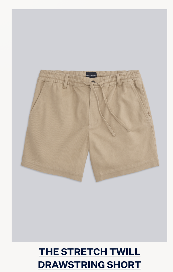 Stretch Twill Drawstring Chino Short in Sisal