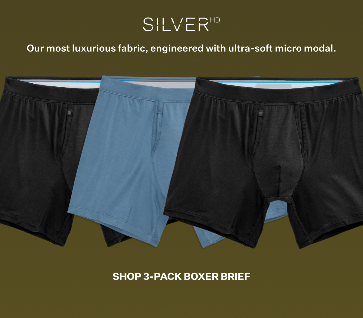 3-Pack SILVER Boxer Briefs