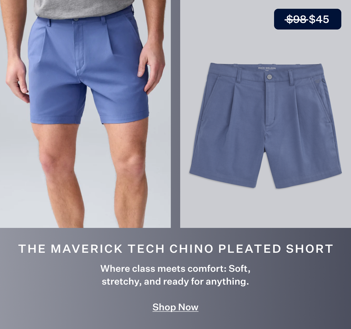 Maverick Tech Chino Pleated Short
