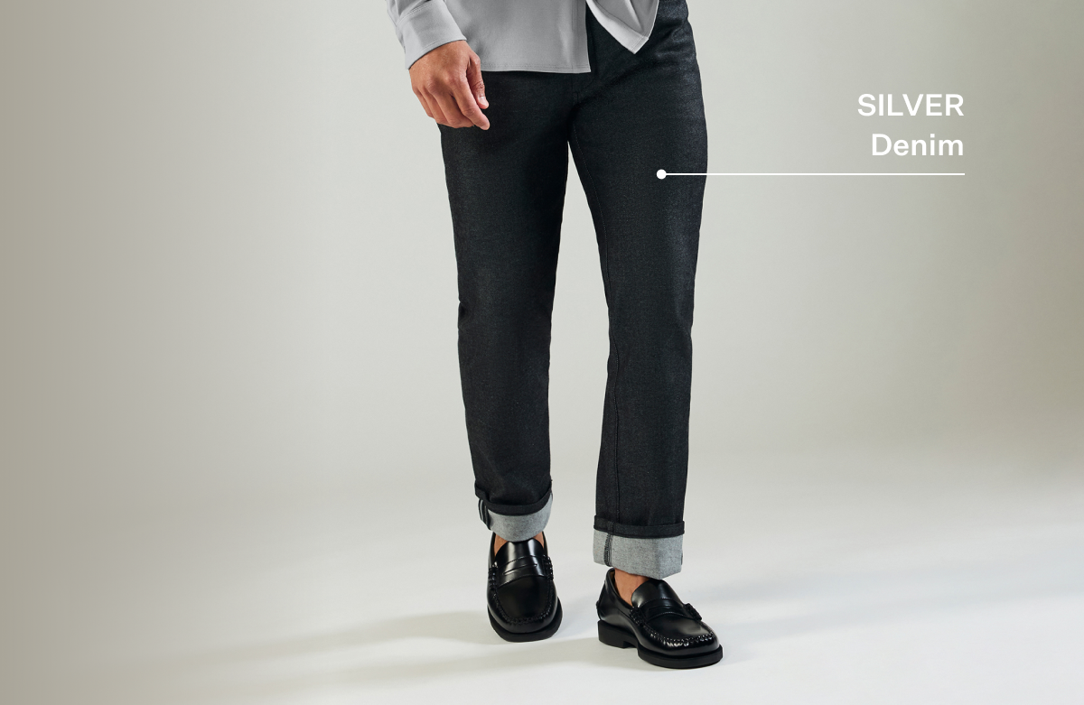 Silver Denim in Black Wash