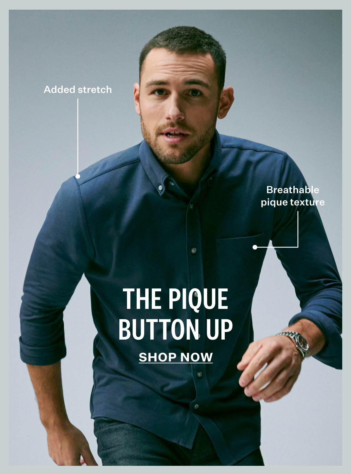 SILVER Pique Button Up