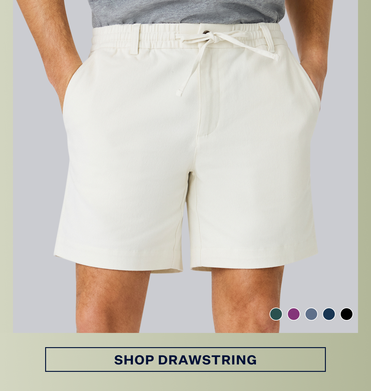 Stretch Twill Drawstring Chino Short