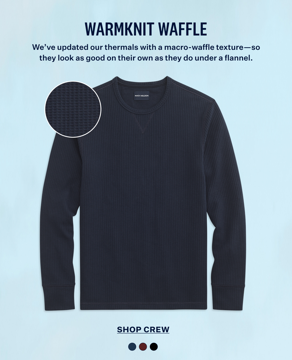 WARMKNIT Waffle Long Sleeve Crew