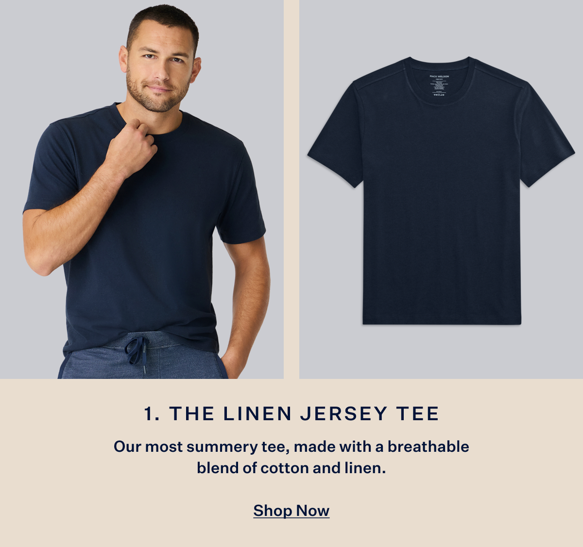 Linen Jersey Crew Neck T-Shirt
