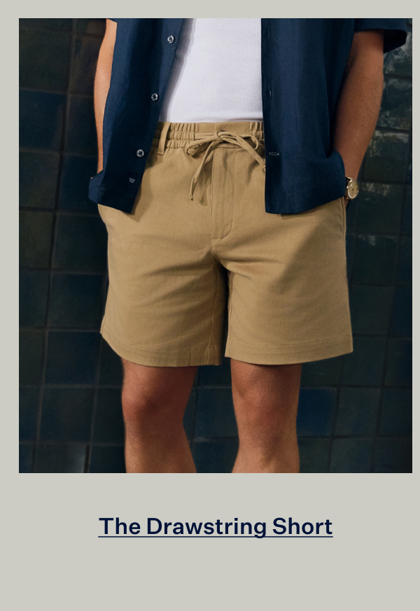 Linen Drawstring Short in Desert Taupe
