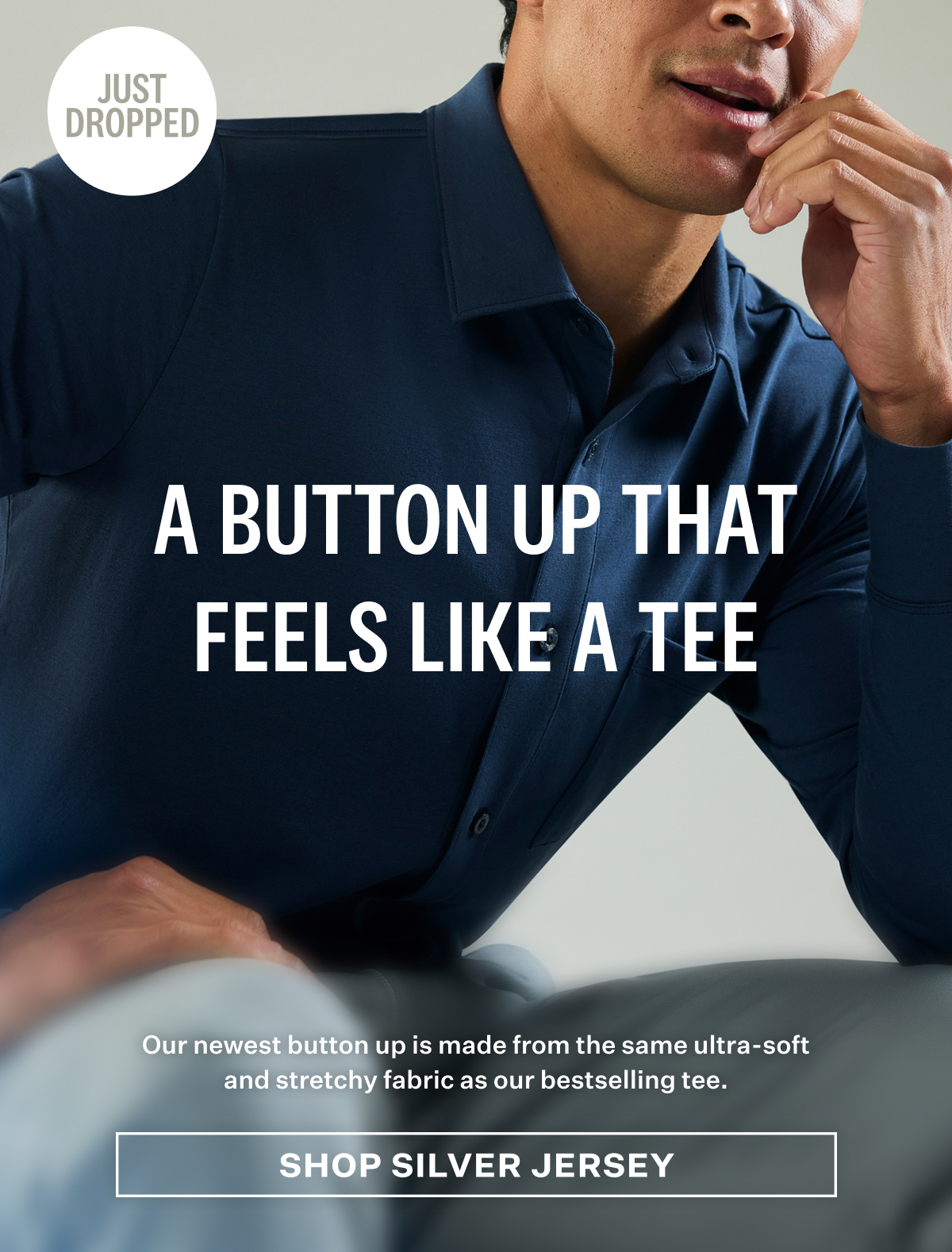 SILVER Jersey Button Up