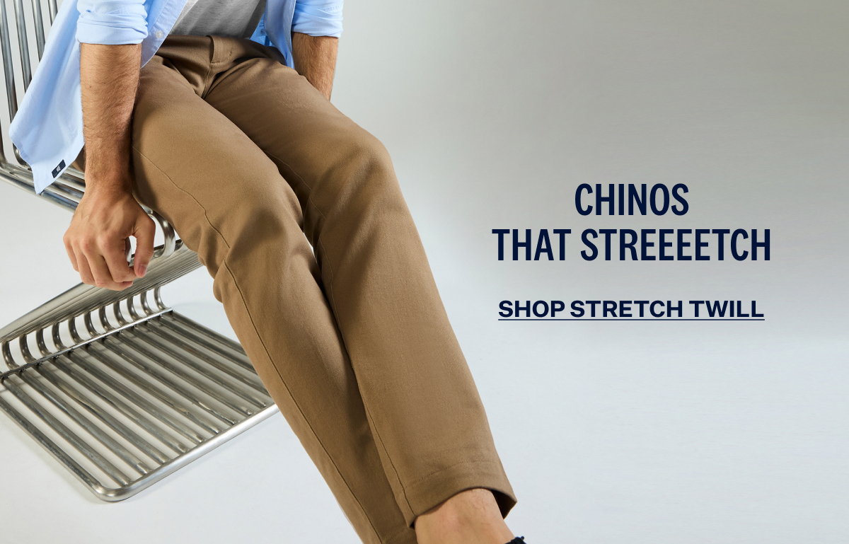 Man wearing Stretch Twill Chino Slim Fit in Shroom