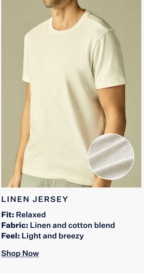 Linen Jersey Crew Neck T-Shirt