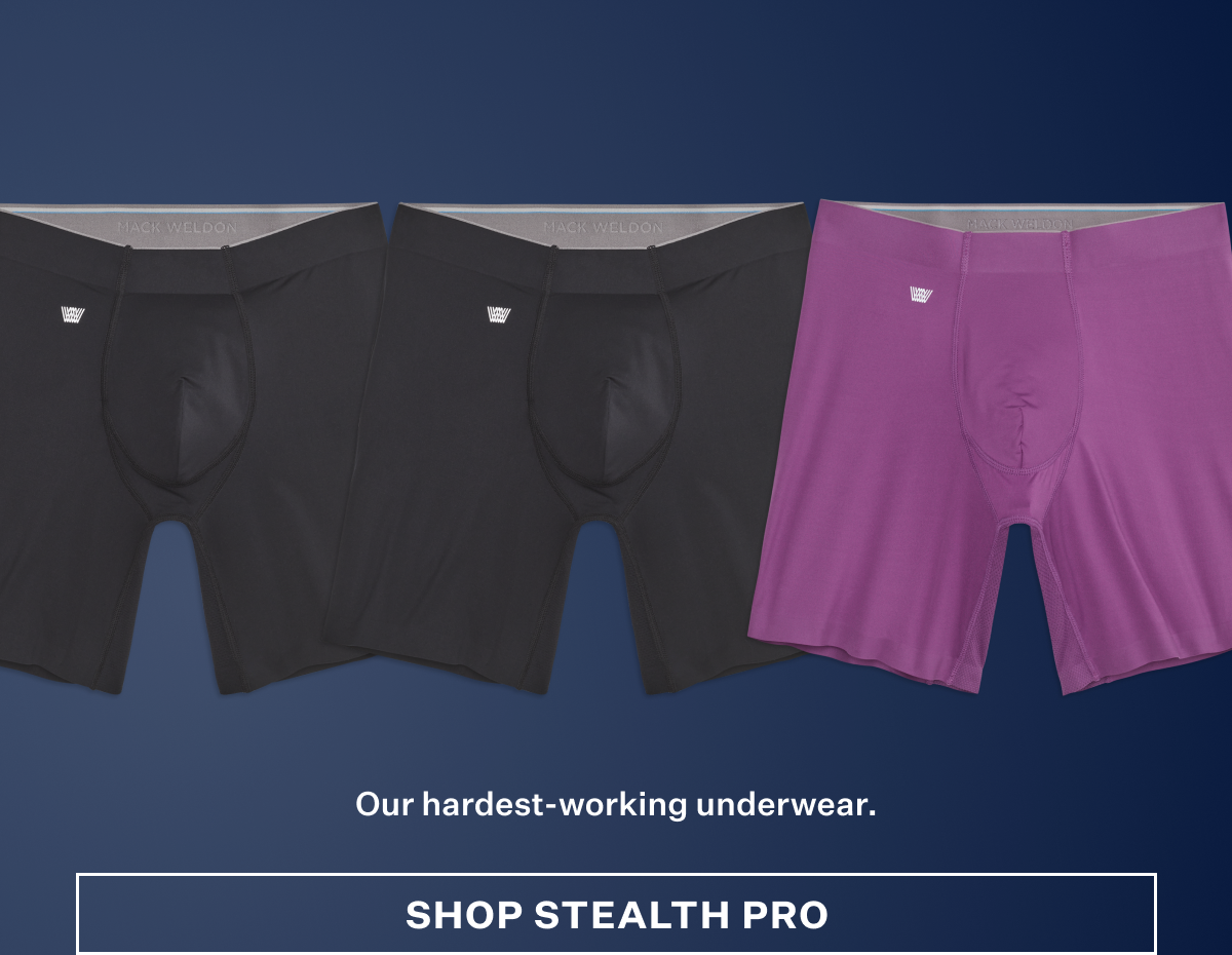 Image featuring three pairs of Stealth Pro Boxer Brief