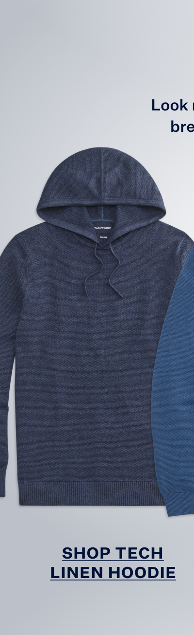 Tech Linen Hoodie in Navy Heather