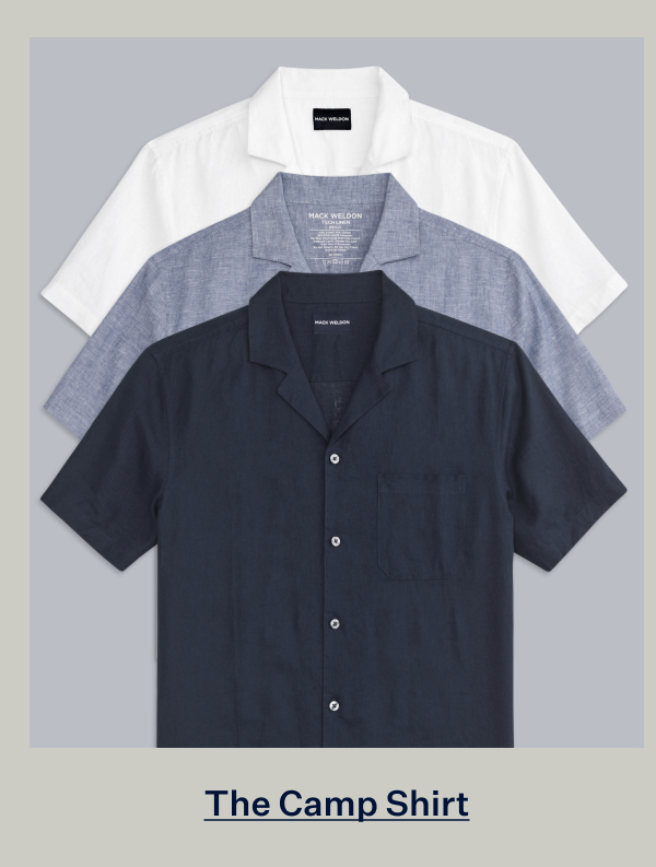 Three colors of Linen Camp Shirt