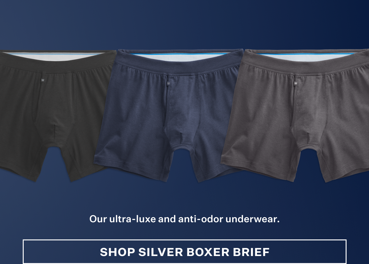 Image featuring three pairs of Silver Boxer Brief