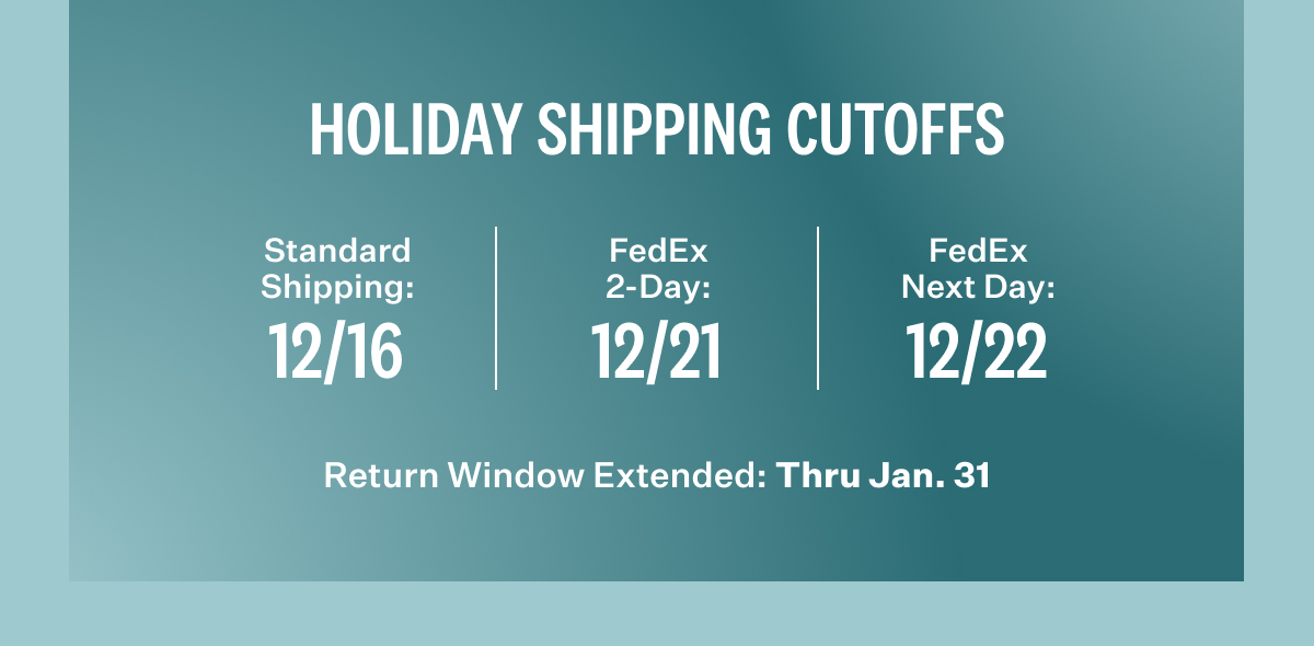 Holiday Shipping