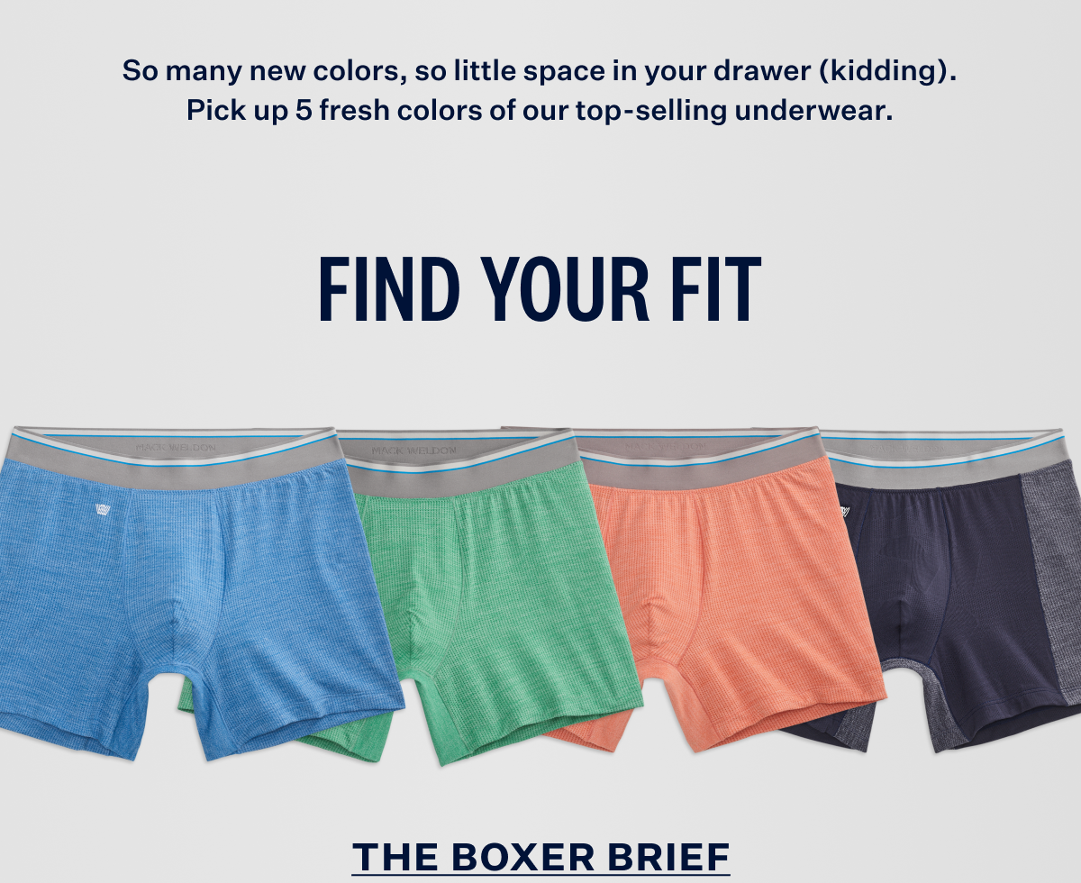 Mack Weldon Airknitx Boxer Brief in four new colors