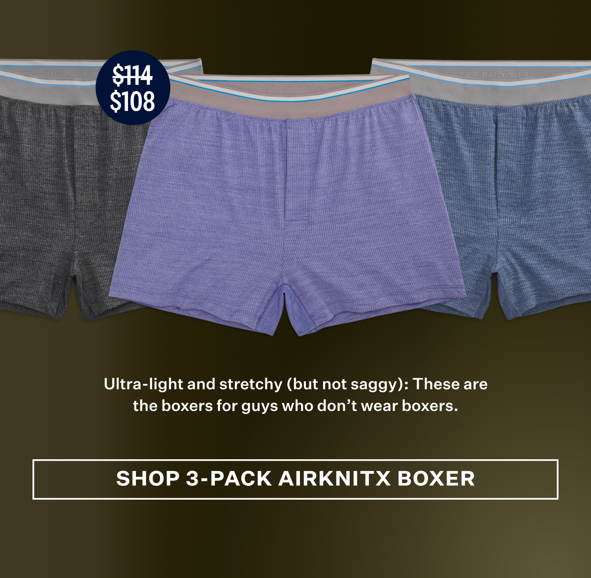 3-Pack AIRKNITˣ Knit Boxer