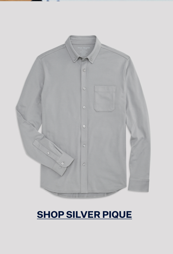 Front view of Silver Pique Button Up in Monument