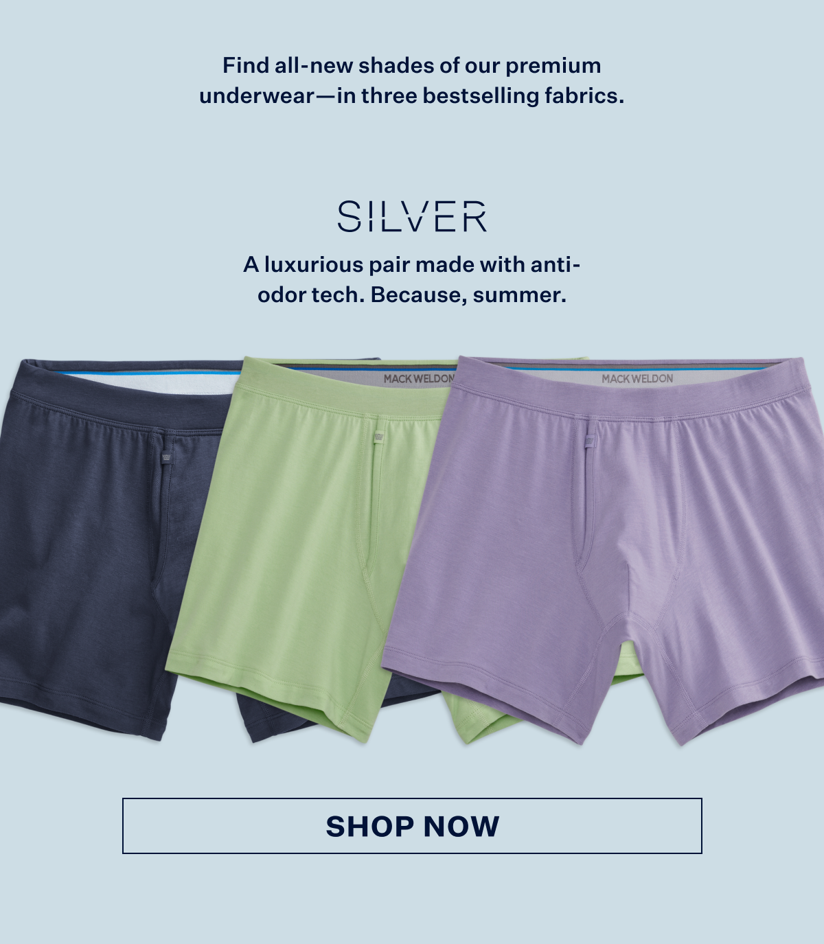 Silver Boxer Briefs in new colors