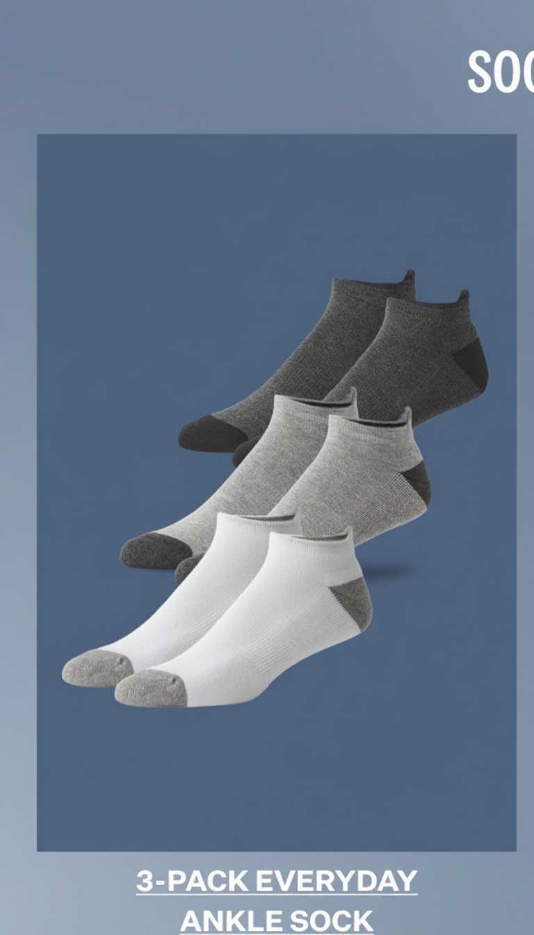3-Pack Everyday Ankle Sock
