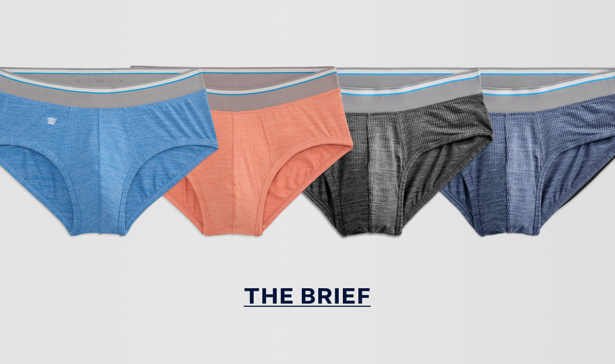 Four pairs of Mack Weldon Airknitx Briefs featuring two new colors