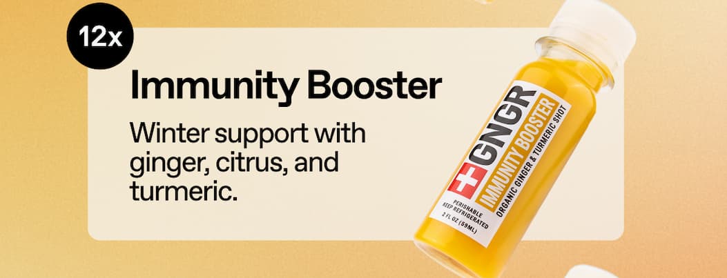 12x Immunity Booster. Winter Support With Ginger, Citrus, And Turmeric.