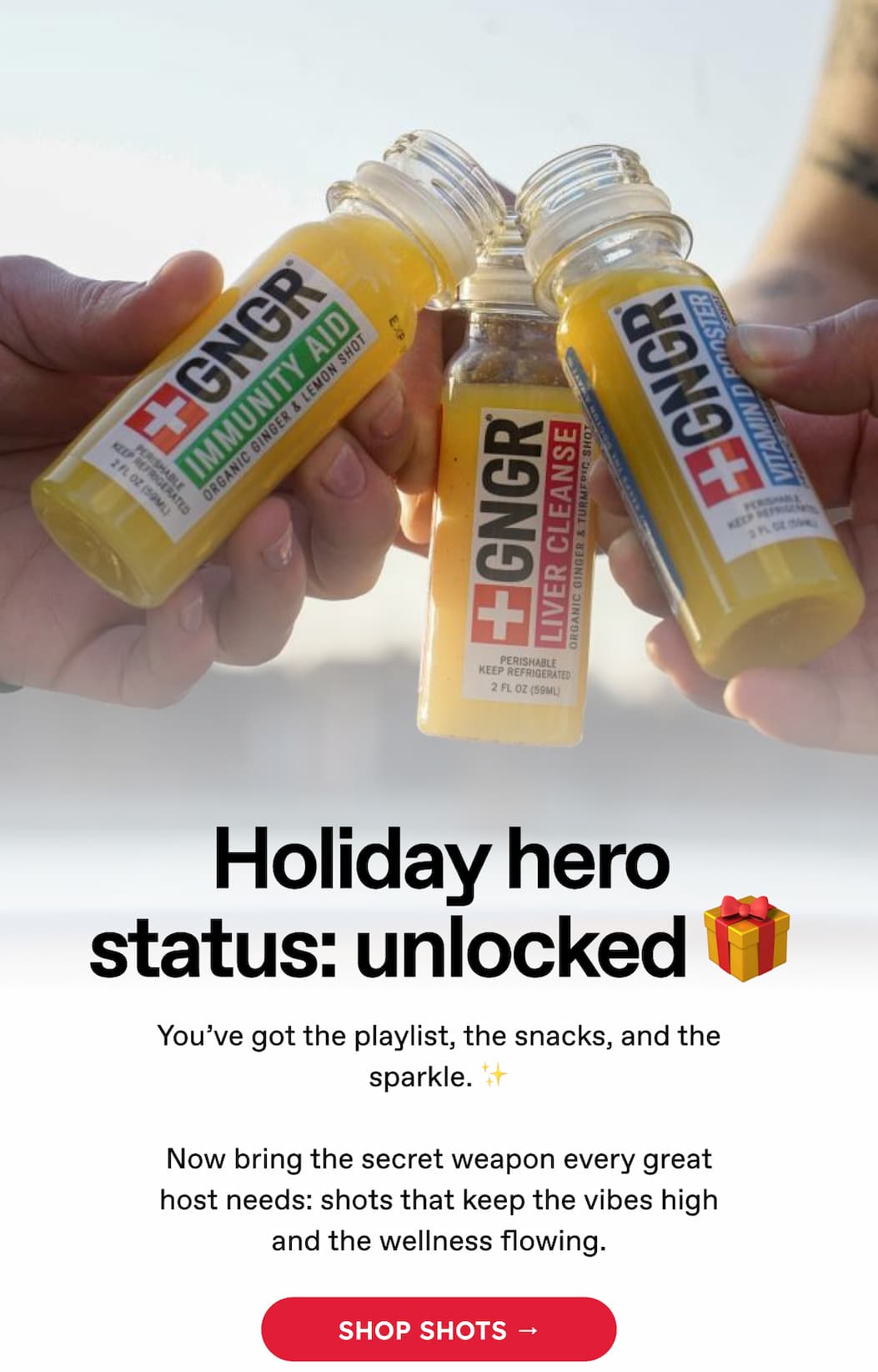 Holiday Hero Status: Unlocked 🎁 You've Got The Playlist, The Snacks, And The Sparkle. ✨ Now Bring The Secret Weapon Every Great Host Needs: Shots That Keep The Vibes High And The Wellness Flowing. Shop Shots →