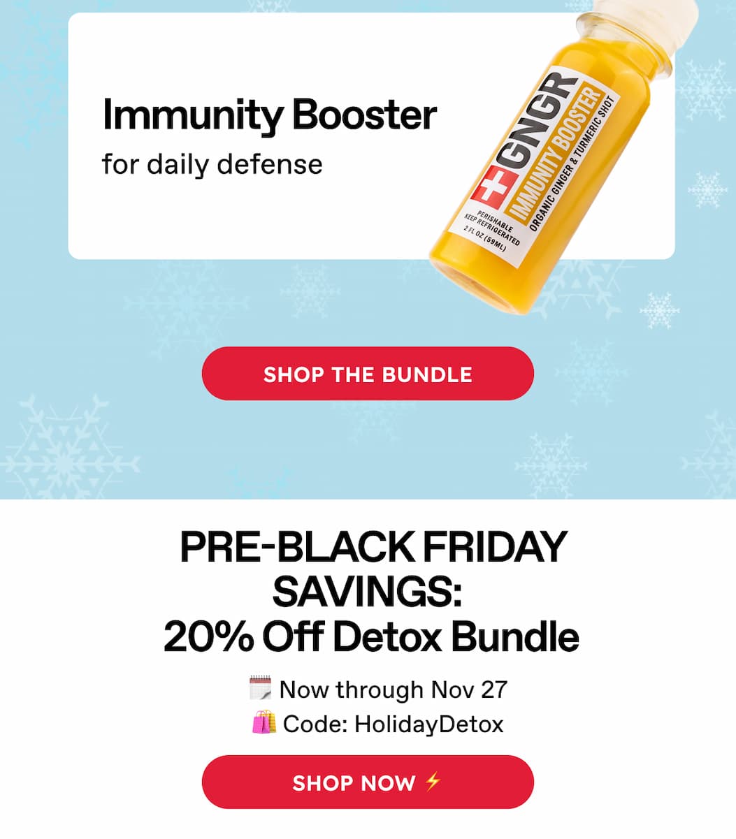 Immunity Booster for daily defense. PRE-BLACK FRIDAY SAVINGS:  20% Off Detox Bundle  🗓️ Now through Nov 27  🛍️ Code: HolidayDetox Shop NOW ⚡