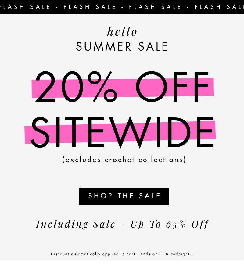 Shop Hello Summer Sale - 20% OFF