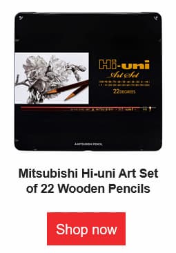 mitsubishi hi uni set of 22 HB scale wooden drawing pencils