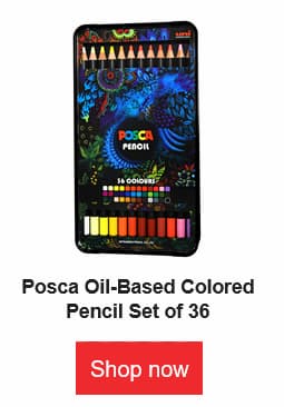 posca oil based colored pencil set of 36
