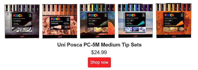 Uni Posca Acrylic Paint Marker Sets
