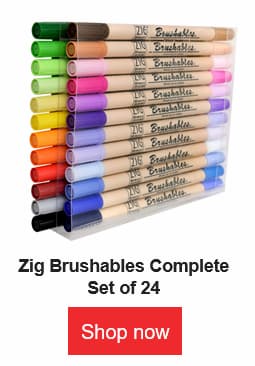 zig brushables twin tone dual tip brush pen marker set