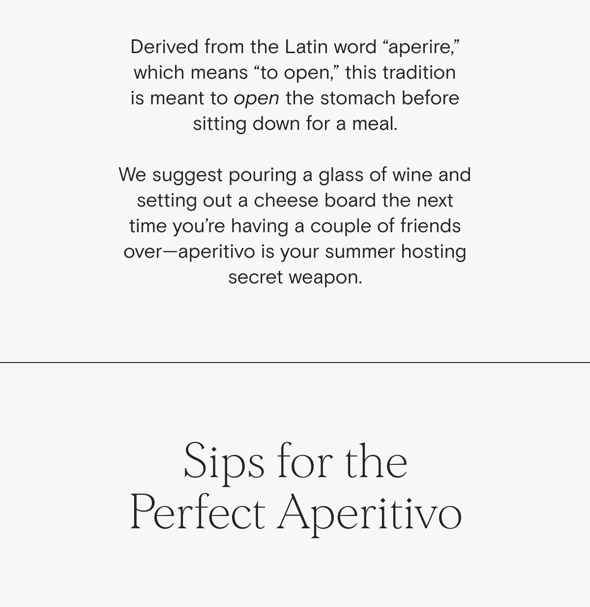 Sips for the Perfect Aperitivo