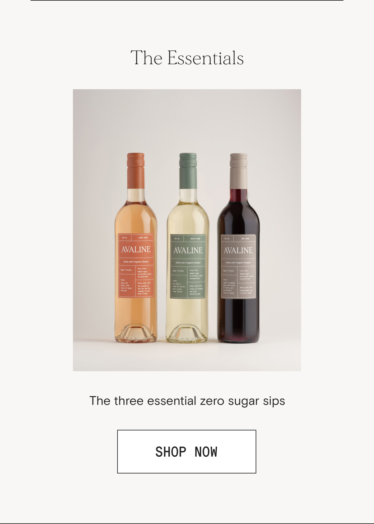 The Essentials - The three essential zero sugar sips