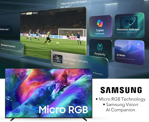 Samsung R85H Series 55-Inch Micro RGB 4K UHD Smart Tizen TV with Samsung Vision AI 
