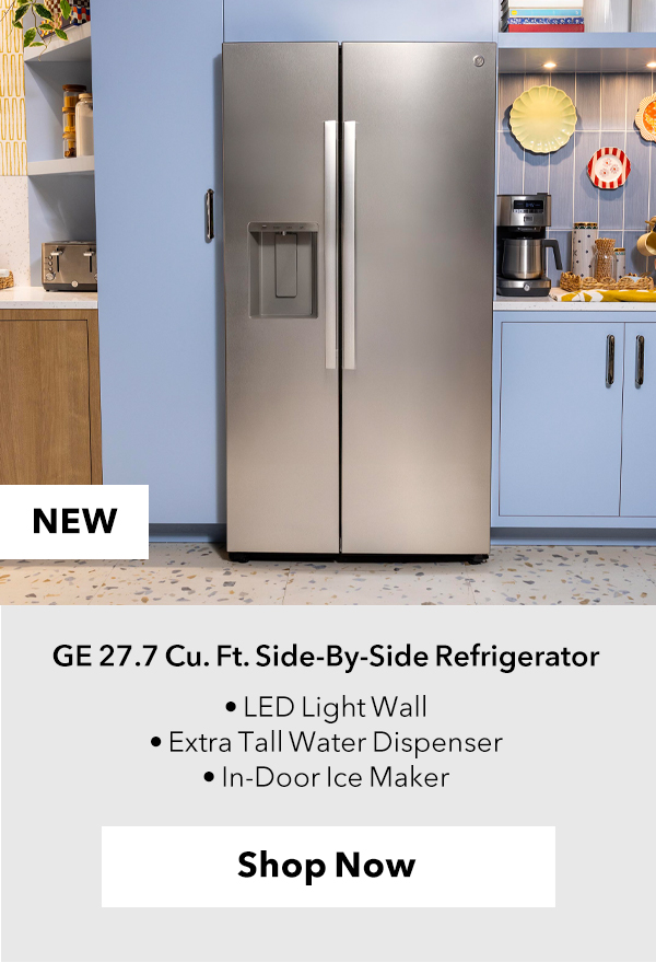 GE 27.9 Cu. Ft. Side-By-Side Refrigerator with Extra Tall Dispenser 36-Inch Wide in Fingerprint Resistant Stainless