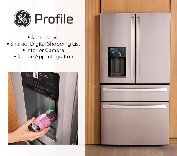 GE Profile 27.9 Cu. Ft. 4-Door French-Door Refrigerator with Kitchen Assistant 36-Inch Wide in Fingerprint Resistant Stainless Steel