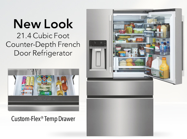 NEW LOOK - Frigidaire Professional 21.4 Cu. Ft. Counter-Depth 4-Door French Door Refrigerator 36-Inch Wide in Smudge-Proof Stainless Steel