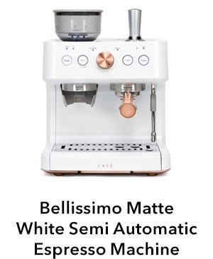 Cafe Bellissimo Matte White Semi Automatic Espresso Machine