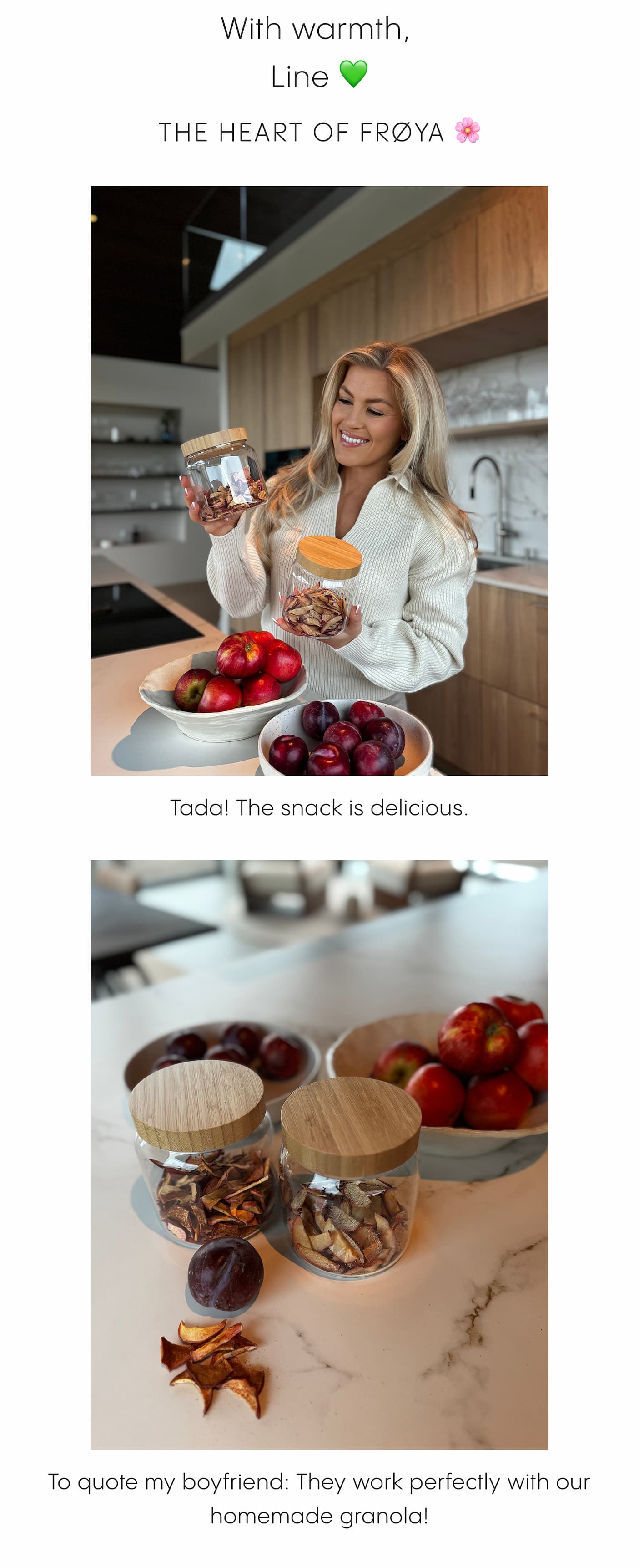 Tada! The snack is delicious. - To quote my boyfriend: They work perfectly with our homemade granola!