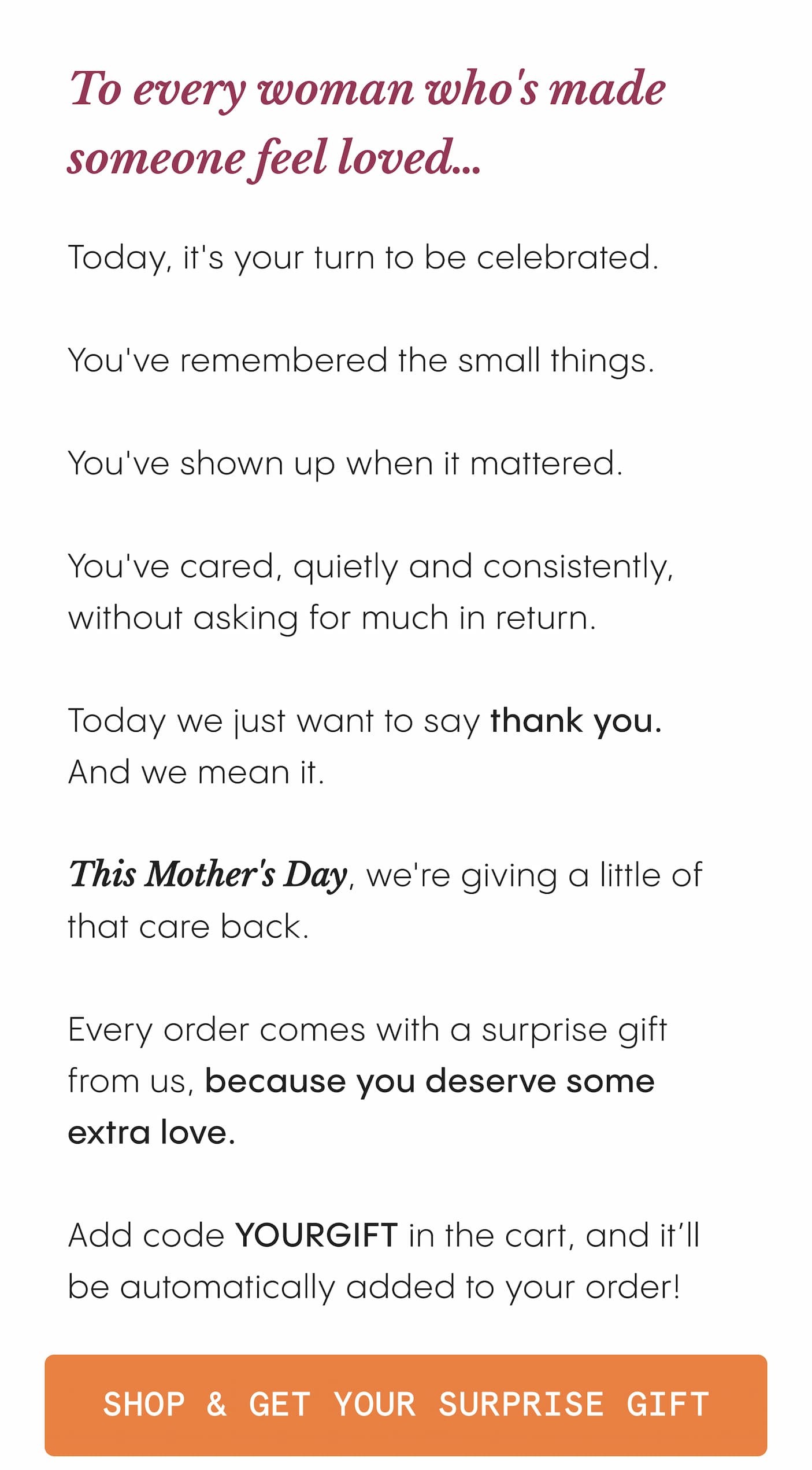 To every woman who's made someone feel loved…